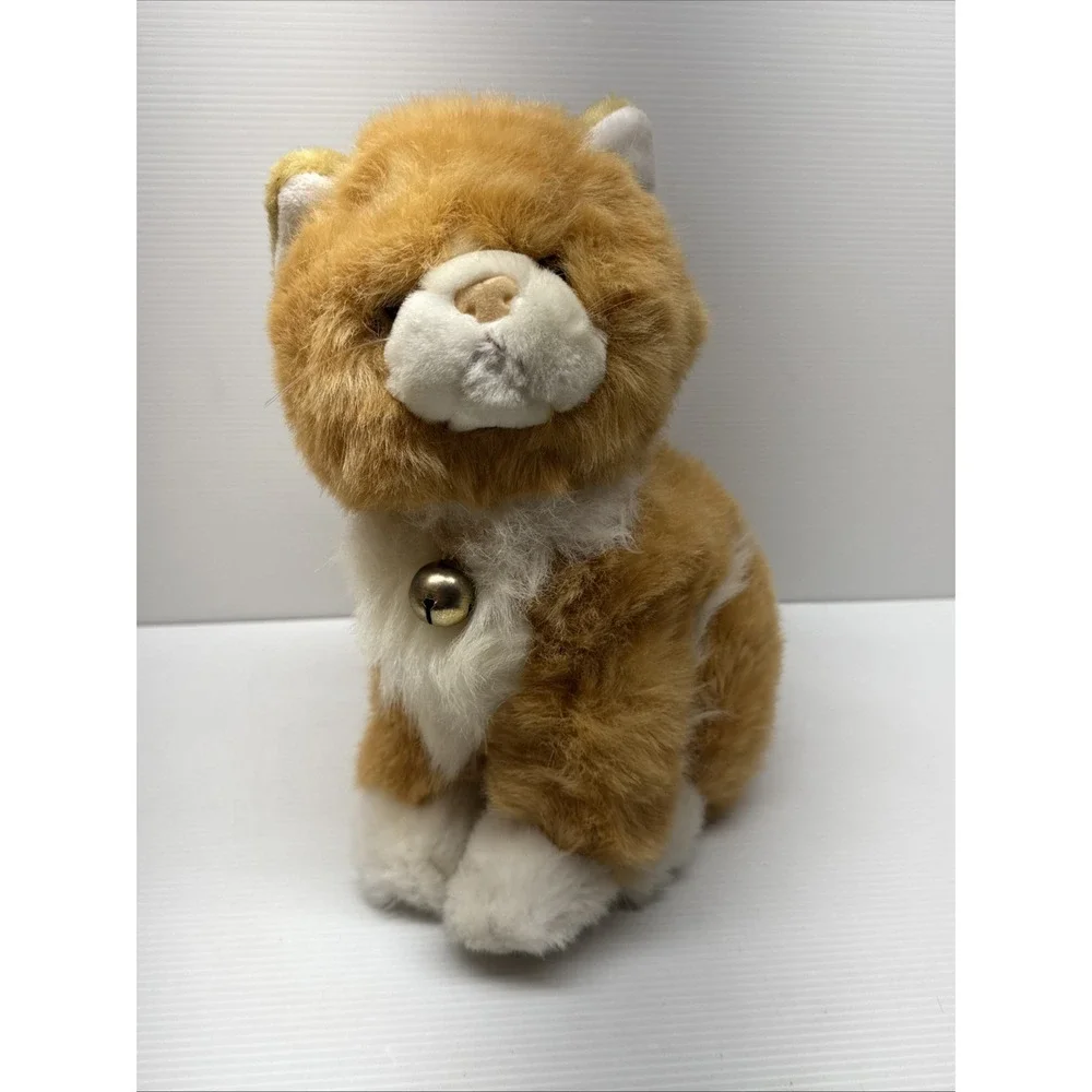VTG 1988 Chrisha Playful Plush Realistic Orange House Cat 13